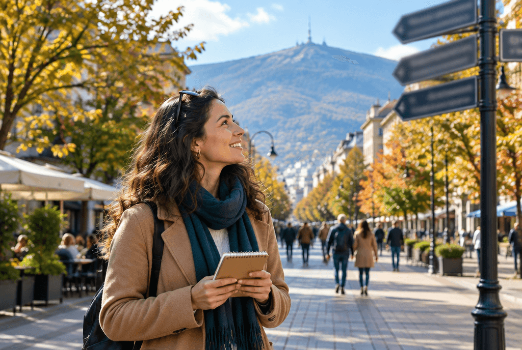 Reading street signs on Vitosha Boulevard